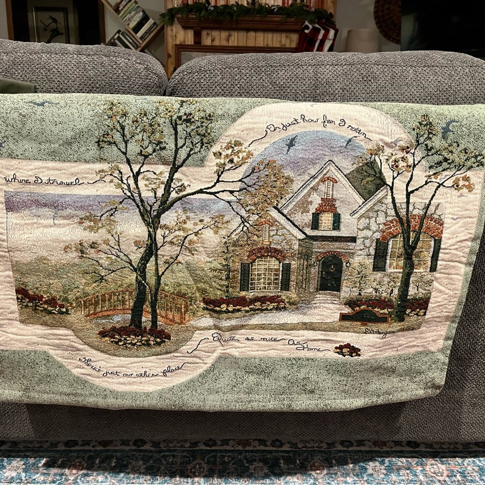 vintage D. Morgan "There's No Place Like Home" cotton tapestry